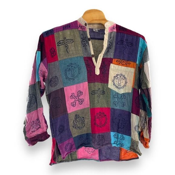 Everest Handicrafts Women's Graphic Plaid Blouse Tops Multicolor Size XL - Picture 1 of 3
